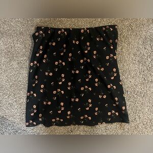 Y2K 90s Cali Hollister Black Pink Floral Ultra High-Rise Mini Skirt Sz Medium